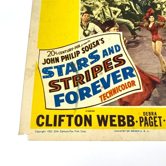 Stars and Stripes Forever 1952 Lobby Card Movie Poster Robert Wagner Clifton Web - Picture 3 of 11